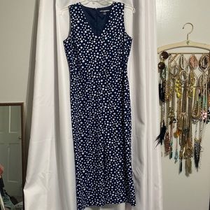 Karl Lagerfeld Navy and White PolkaDot Jumpsuit Size 12